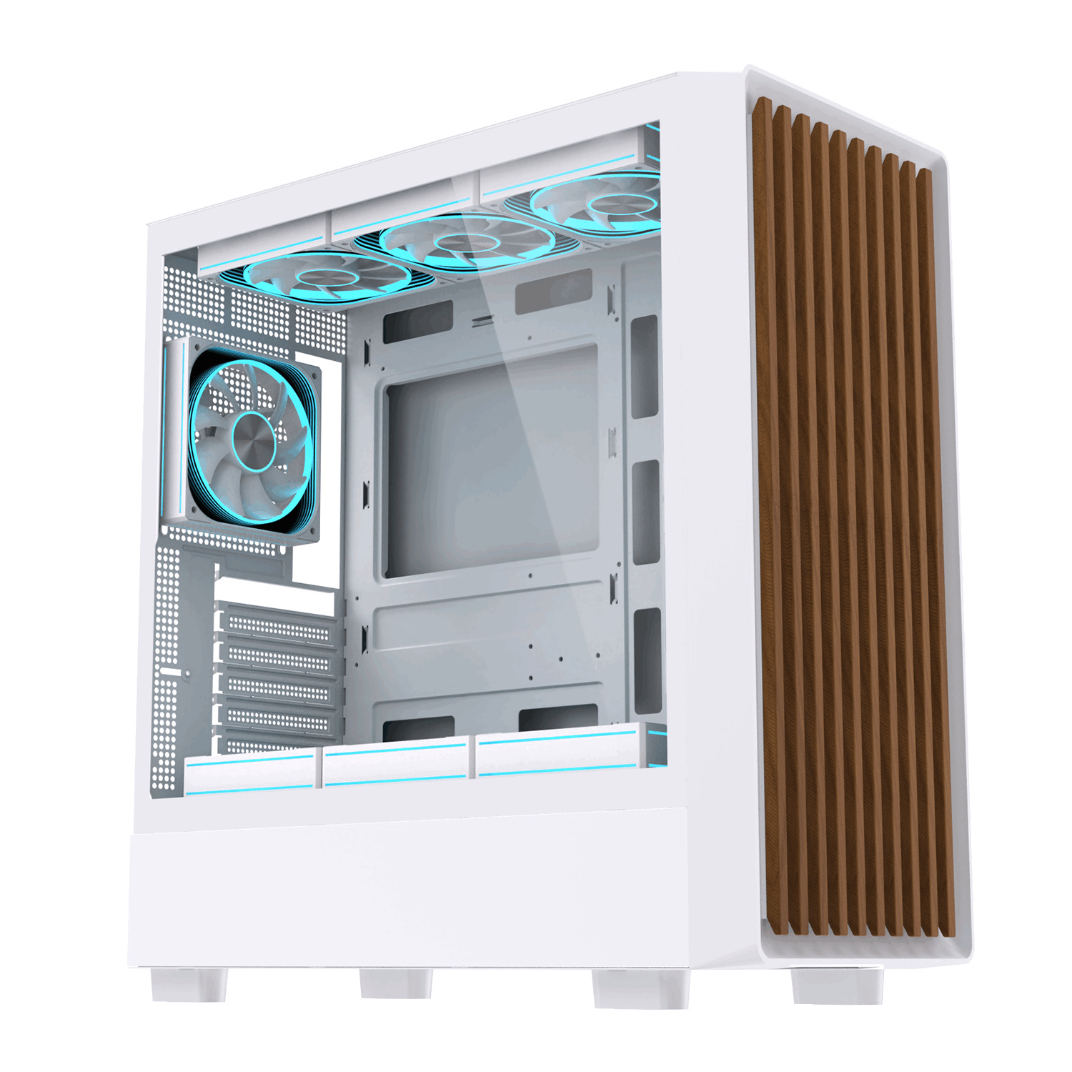 Pc Gaming Water Cooling - เคสคอมพิวเตอร์เกมมิ่ง ATX ฟูลทาวเวอร์แบบสั่งทำพิเศษ, ลายไม้, หน้าต่างด้านข้างอะคริลิก, รองรับระบบระบายความร้อนด้วยน้ำ
