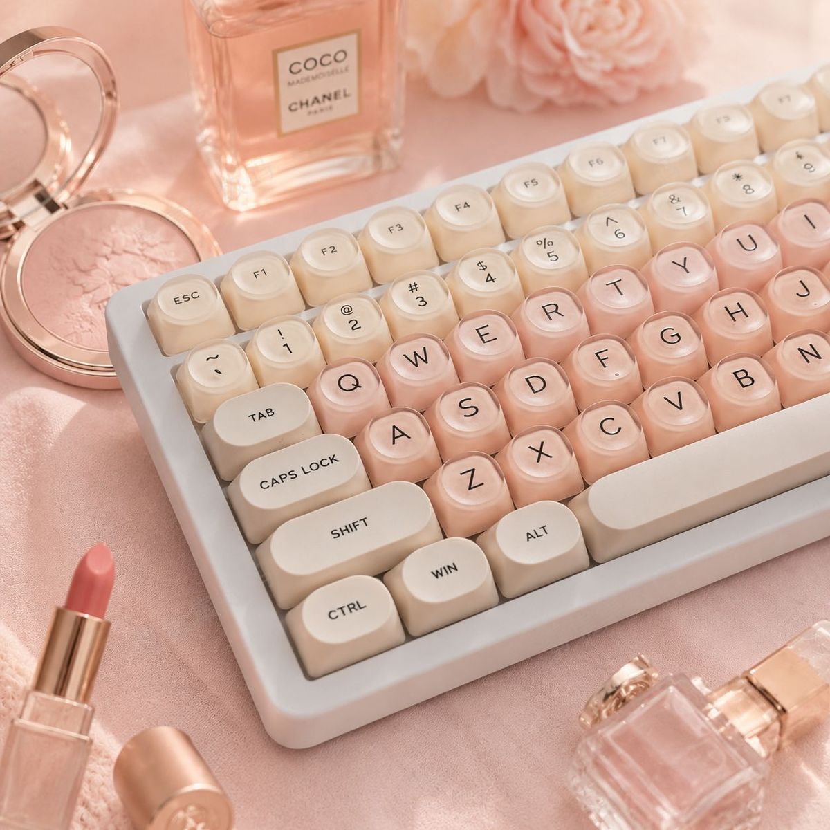 Pc Gaming Liquid - คีย์แคปพลาสติกใสกึ่งโปร่งแสง 128 คีย์ สำหรับคีย์บอร์ดเกมมิ่งแบบ Cherry MX