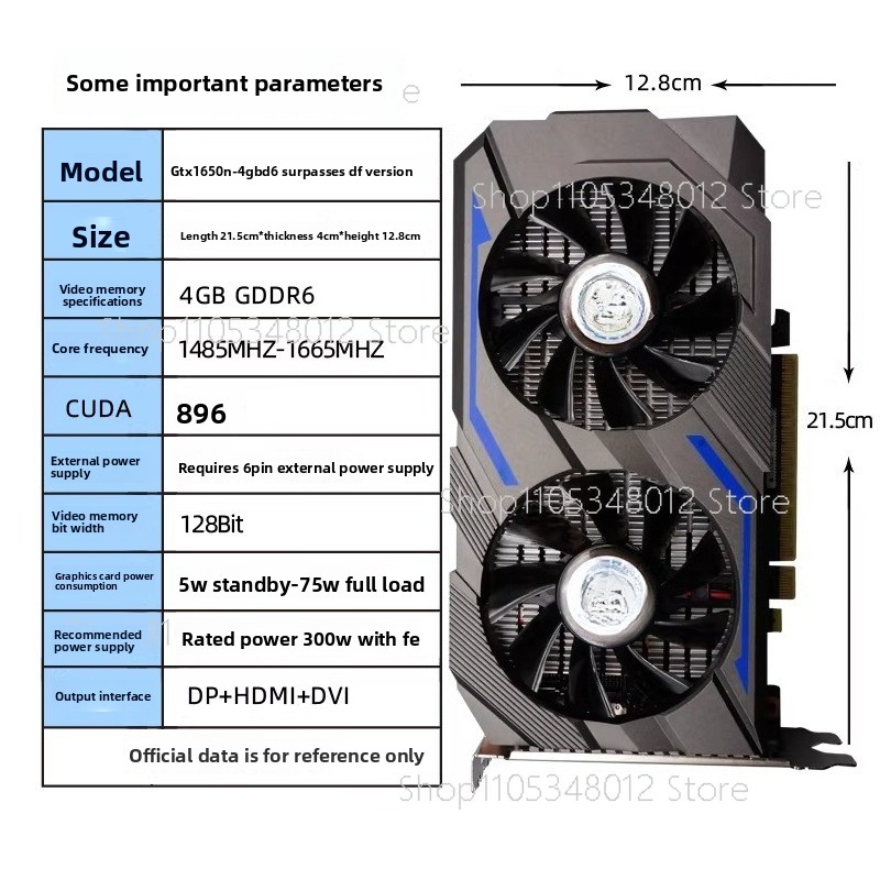 Pc Gaming Gtx 1650 - การ์ดจอ GTX 1650 4GB สำหรับคอมพิวเตอร์ตั้งโต๊ะเล่นเกม GDDR6