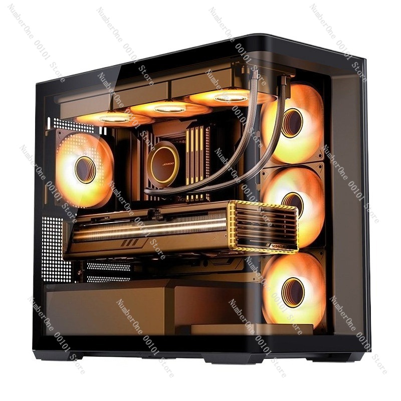 Pc Gaming Liquid - เคสคอมพิวเตอร์สำหรับเล่นเกม MATX แบบพาโนรามา วิวทะเล กระจกนิรภัยโค้ง ไม่มีเสาด้านหน้า