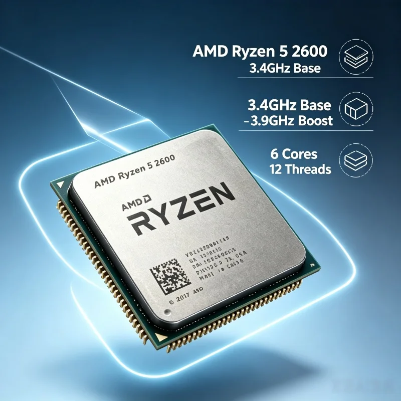 Pc Gaming Entry - โปรเซสเซอร์ซ็อกเก็ต AM4 แบบสากล Ryzen 5 2600
