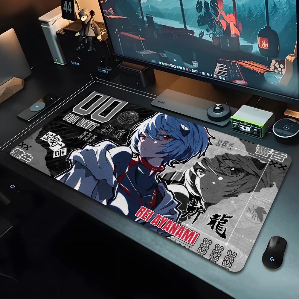 Pc Gaming Evangelion - แผ่นรองเมาส์ EVA E-Evangelion ลายการ์ตูน ขอบเย็บล็อก ขนาดใหญ่