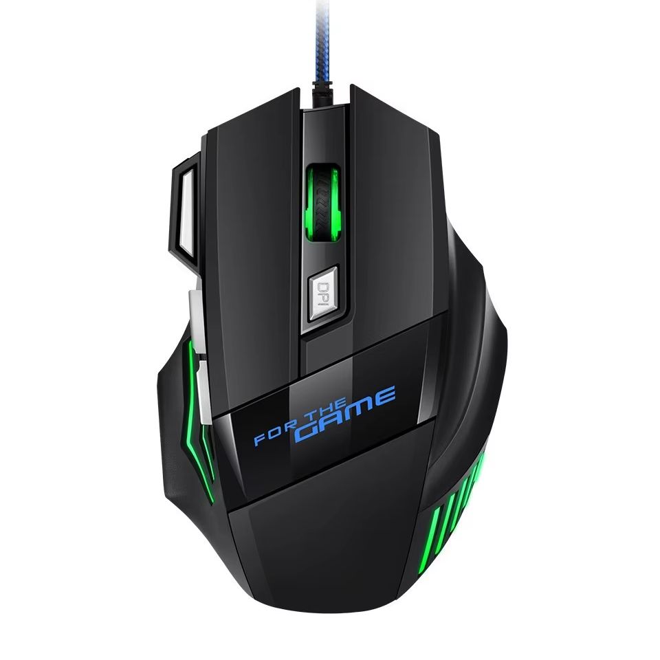 Pc Gaming Hp - เมาส์เกมมิ่งแบบมีสายพร้อมไฟ RGB 7 ปุ่ม USB 2400DPI