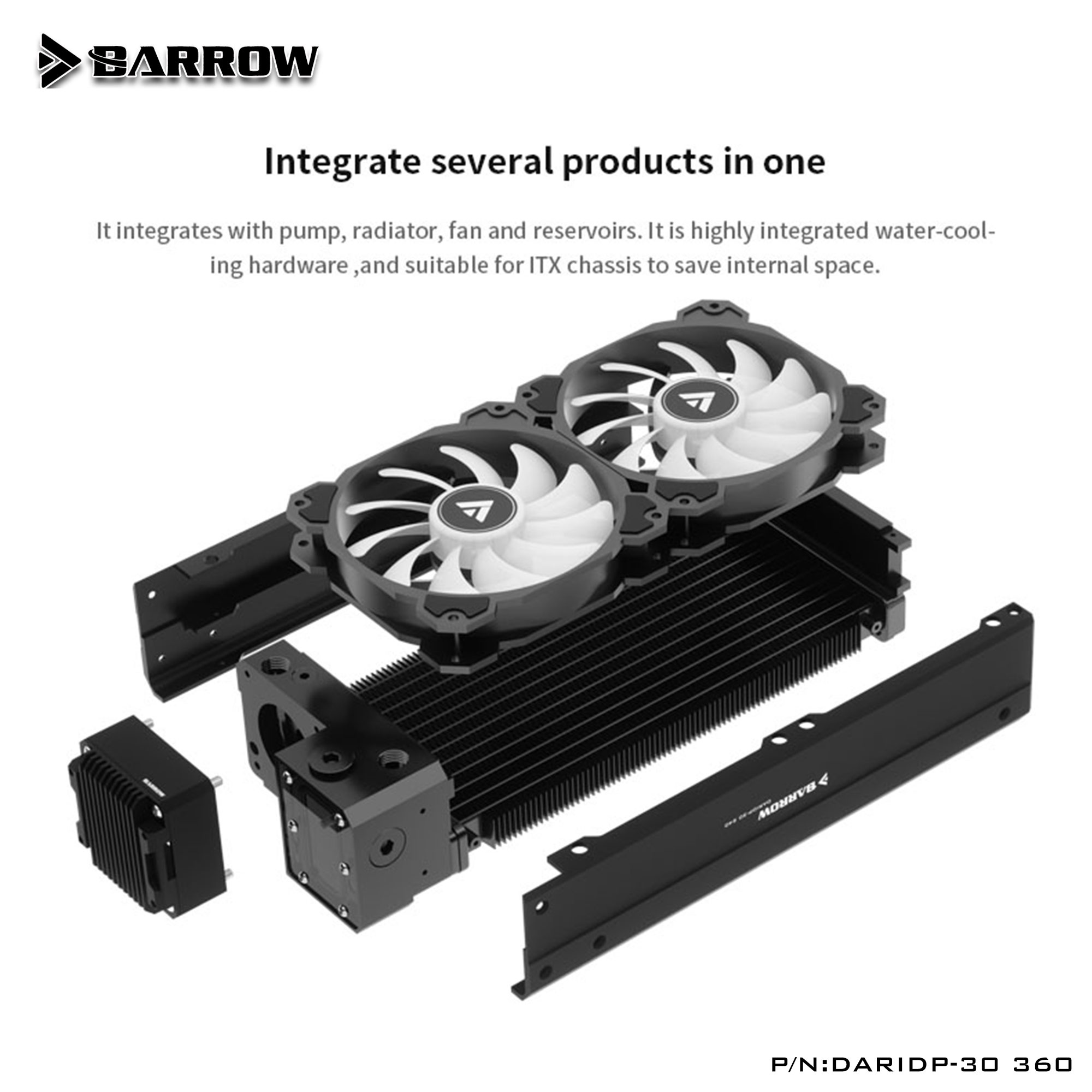 Pc Gaming Water Cooling - ชุดระบายความร้อนด้วยน้ำสำหรับพีซี Barrow DARIDP-30 ขนาด 240/360 มม.