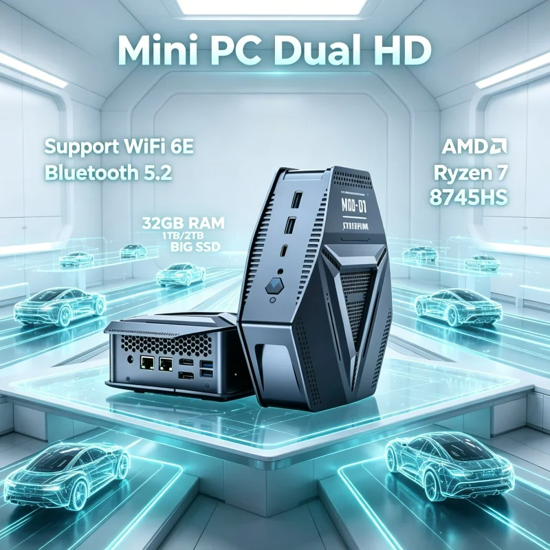 Pc Gaming Entry - เครื่องเล่นเกมขนาดกะทัดรัดรุ่นหรู R7 8745HS WiFi6 Type-C HD