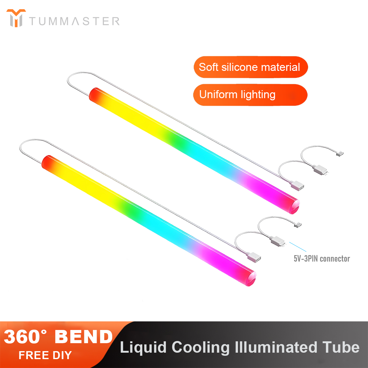 Pc Gaming Liquid - TUMMASTER ARGB ท่อระบายความร้อนด้วยน้ำ 5V3 พินซิลิโคนอ่อนนุ่ม ท่อระบายความร้อนด้วยน้ำแบบมีไฟสำหรับตกแต่งเคสพีซี